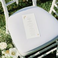 Minimal Wildflower Wedding Programs Gold Off-White Signature