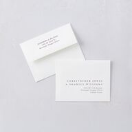 Double Frame Thank You Card Envelopes White Bordeaux Both Recipient and Return Addresses Signature Standard