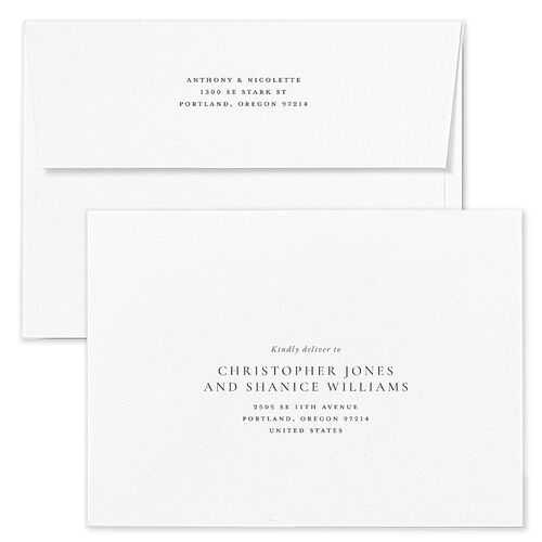 Elegant Photo Monogram Save The Date Card Envelopes Hunter Green Rose Return Address Signature Standard