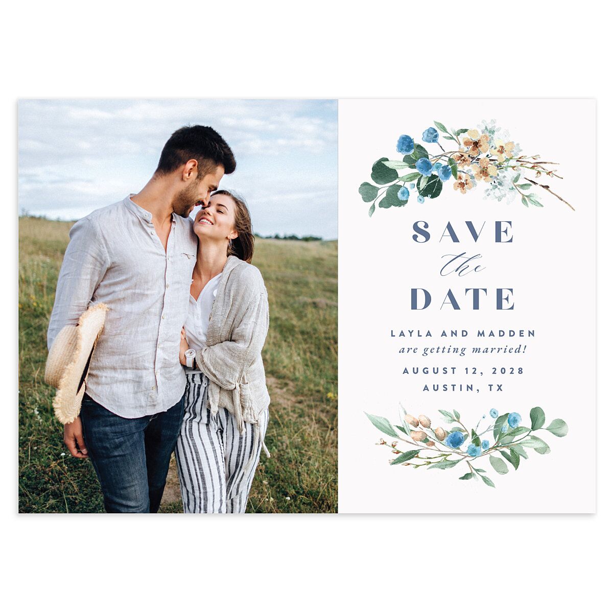 Rustic Greenery Save The Date Cards
