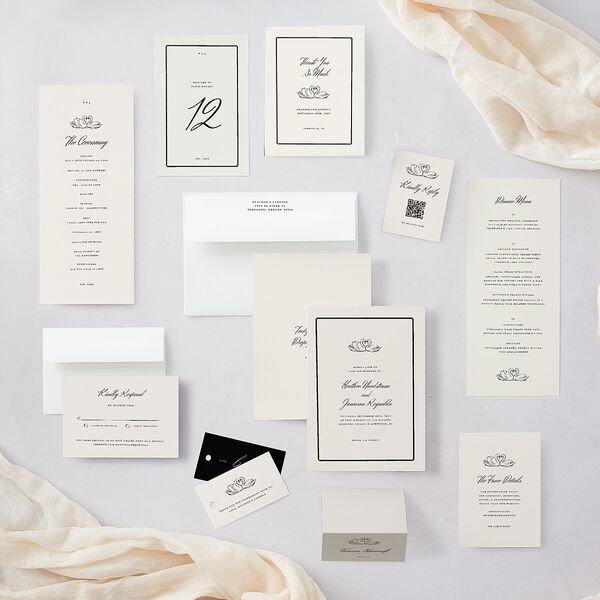 Elegant Swans Thank You Cards Ivory