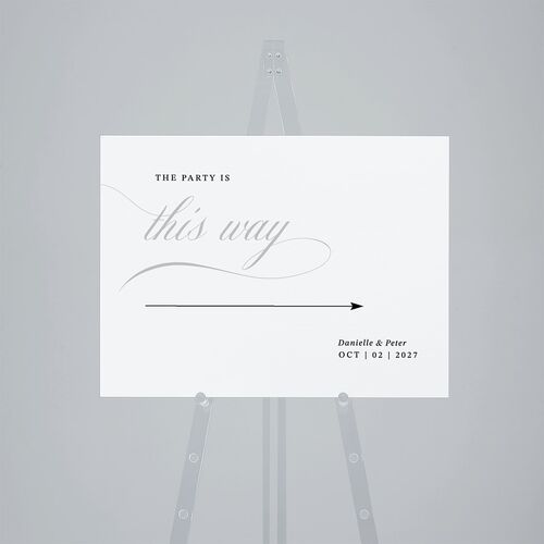 Photo Vow Standard Direction Sign Medium Pure White Standard Outdoor Corrugated M Direction