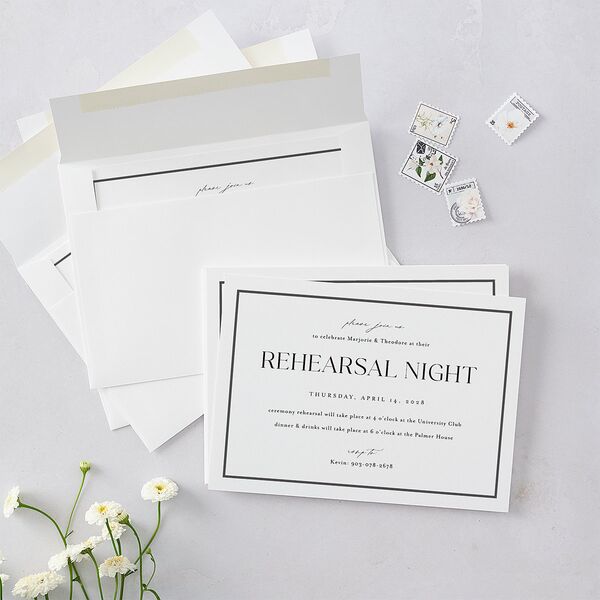 Joyful Union Rehearsal Dinner Invitations Pure White Signature Blank Standard