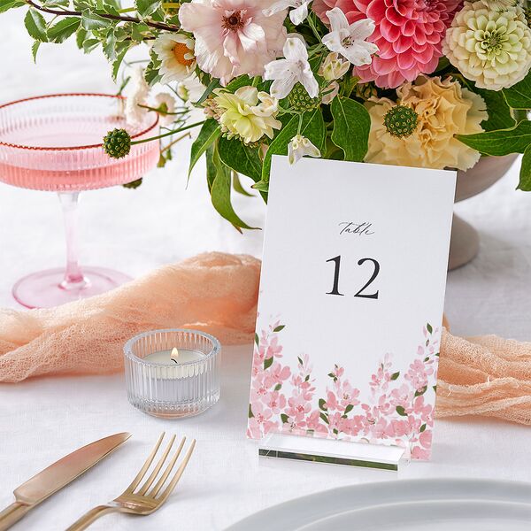 Delphinium Crest Table Numbers Shell Pink Signature
