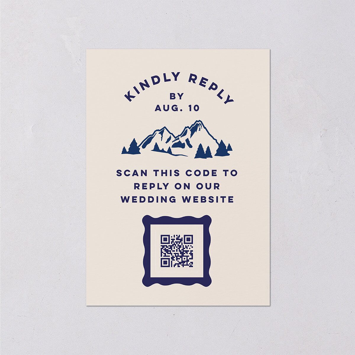 Adventure Icon Wedding Response Cards Navy Signature Standard