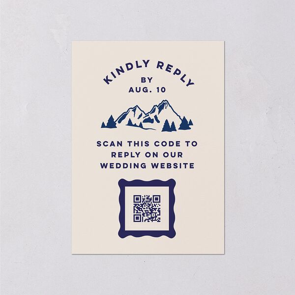 Adventure Icon Wedding Response Cards Navy Signature Standard