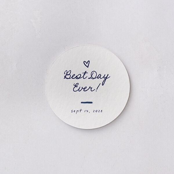 Dainty Bow Coasters Navy Cardboard Circle