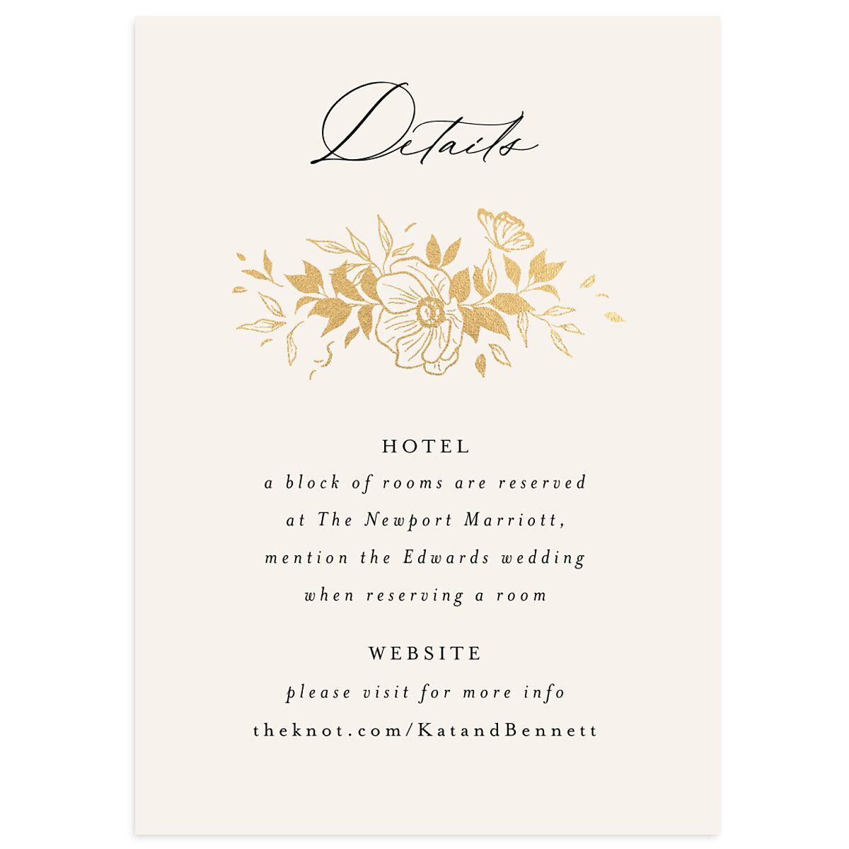 Baroque Garden Wedding Enclosure Cards