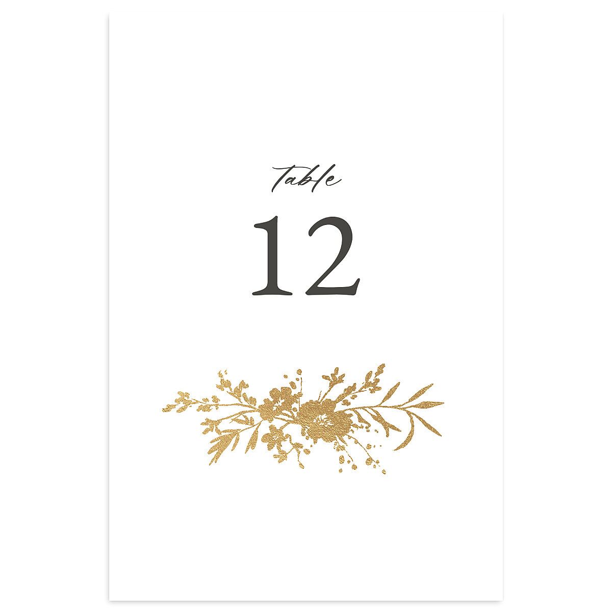 Gilded Wildflower Table Numbers