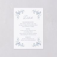 Antique Victorian Botanical Wedding Event Detail Cards Dusty Blue Signature Standard