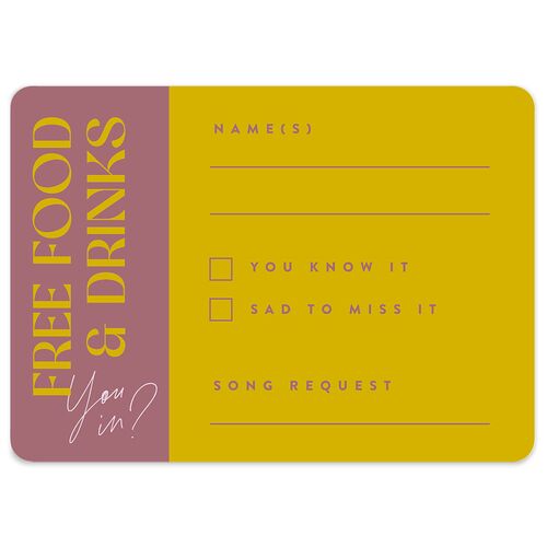 Wedding of the Century Wedding Response Cards Mauve Signature Rounded