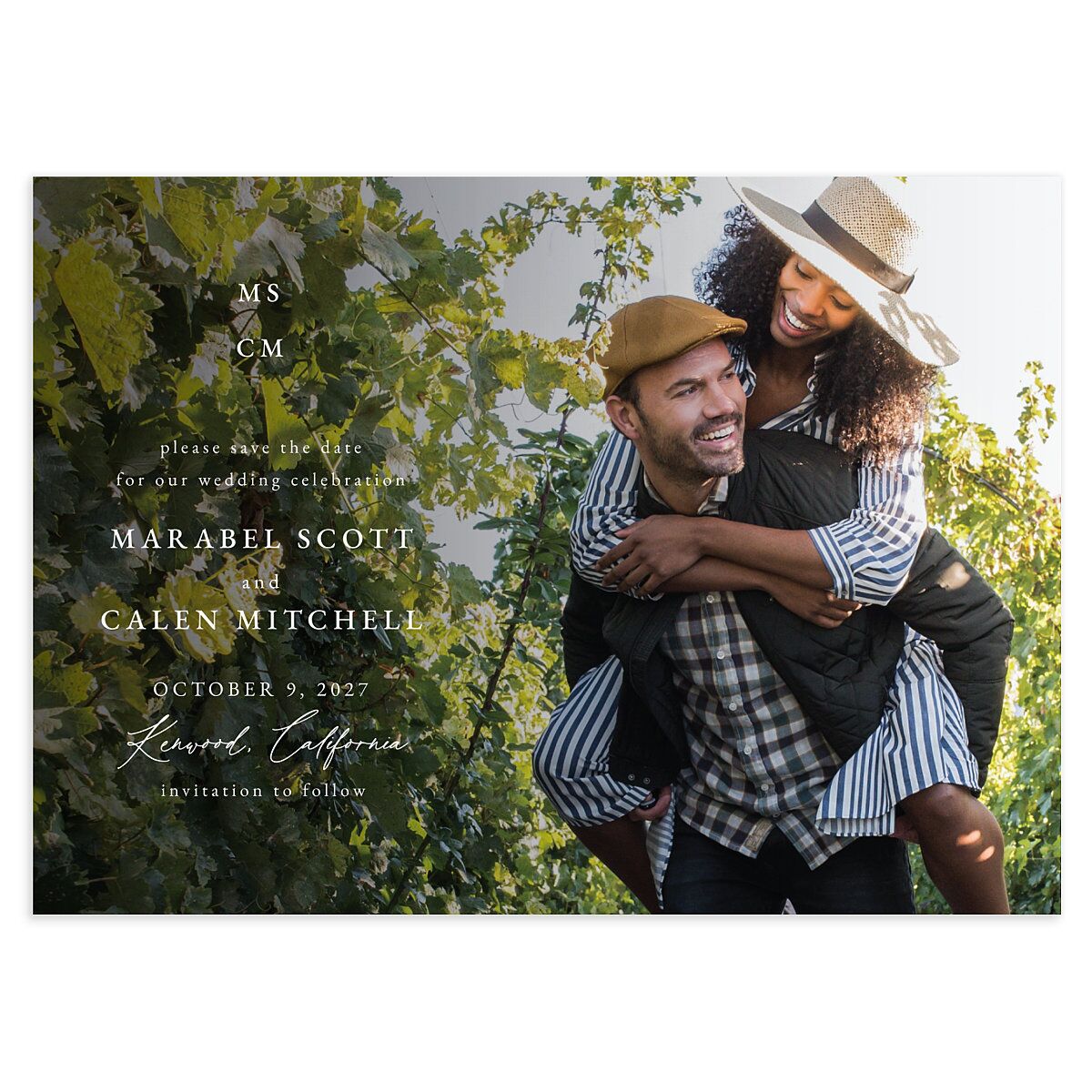 Romantic Vineyard Save the Date Cards