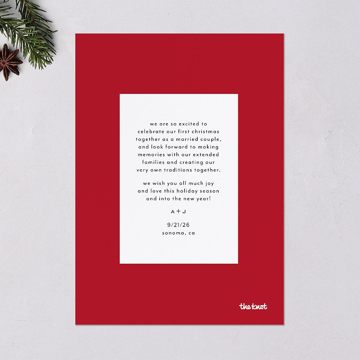 Painted Merry Holiday Cards Ruby Signature Blank Standard Portrait