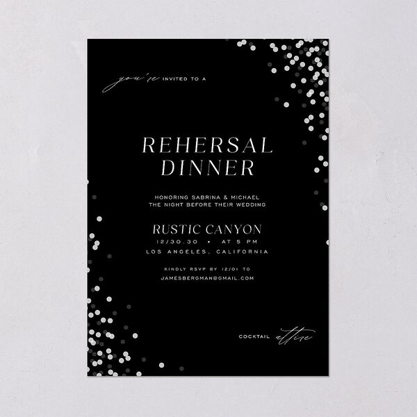 Confetti Glam Rehearsal Dinner Invitations Licorice Signature Blank