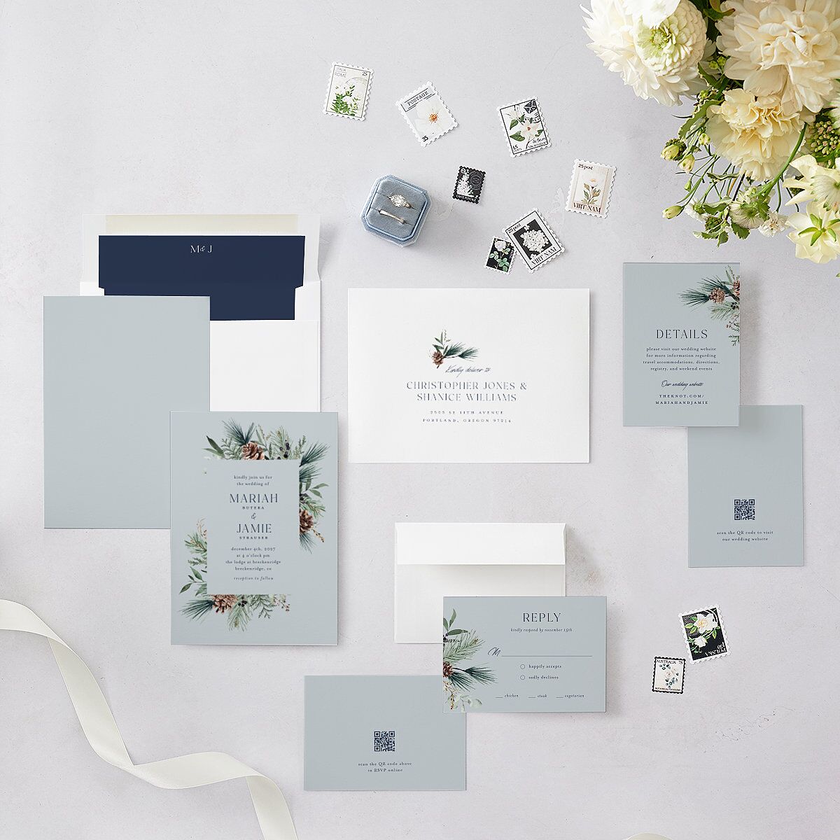 Rustic Pine Wedding Invitations — view 5
