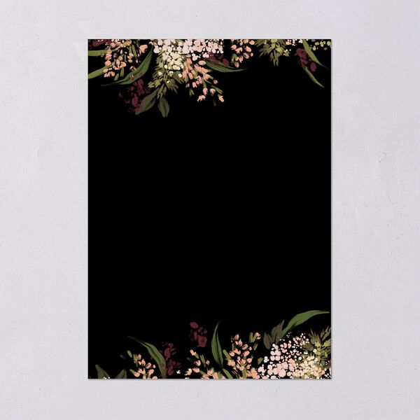 Moody Romance Wedding Invitations Gold Midnight Signature Blank No