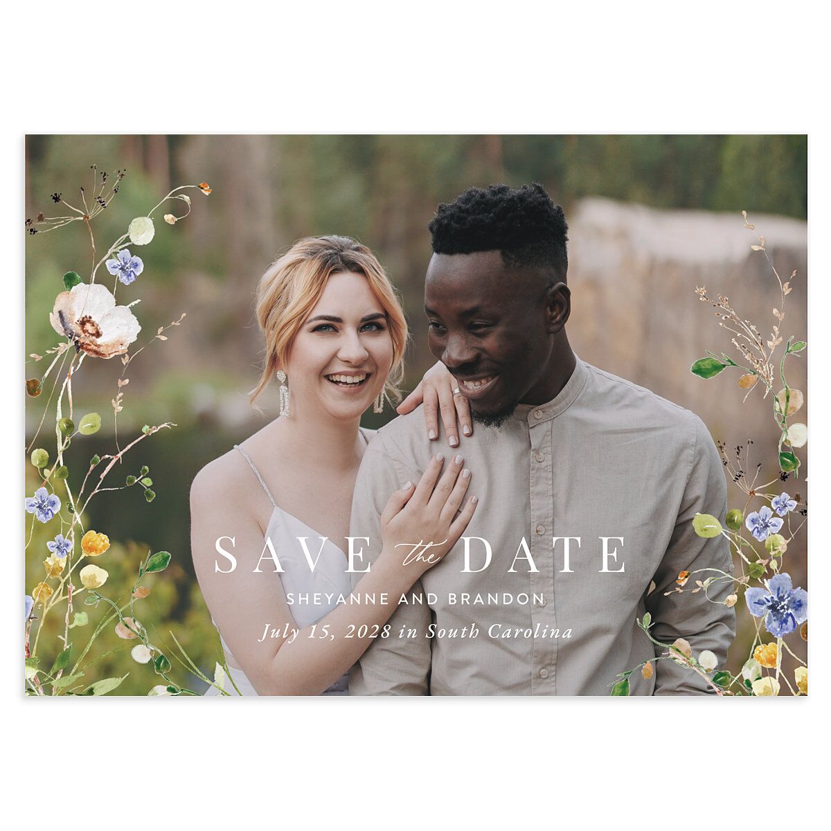 Wildflower Landscape Save the Date Cards