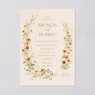 Wildflower Border Bridal Shower Invitations Cinnamon Signature Blank Standard
