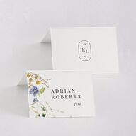 Glistening Wildflower Foil Place Cards Gold Pure White Signature