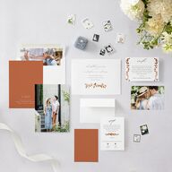 Simple Vine Save the Date Cards Terracotta Signature smooth Blank No Standard