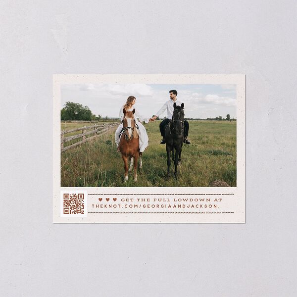 Western I Do BBQ Save the Date Petite Cards Saddle Signature smooth Blank Standard