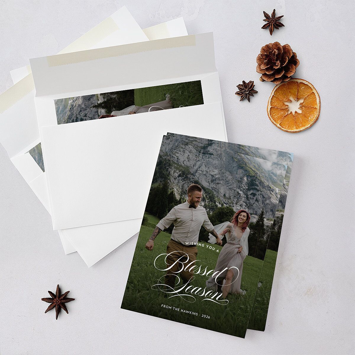 Blessed Holiday Holiday Cards Garnet Signature Blank Standard Portrait