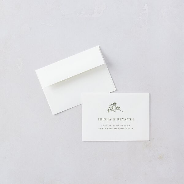Baby's Breath Wedding Response Cards Gold Dark Camo Signature Standard
