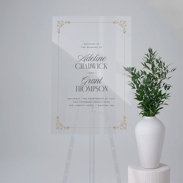 Old Money Acrylic Welcome Sign Large Champagne Standard Acrylic L Welcome