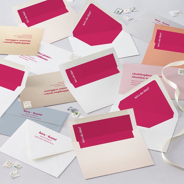 Vibrant Bold Wedding Invitations Hot Pink Signature Blank No Standard