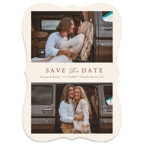 Captured Love Save the Date Cards Tan Signature smooth Blank No Bracket