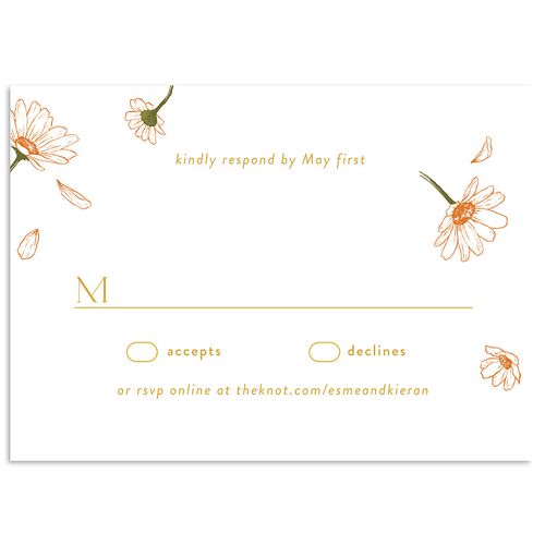Monogram Daisies Wedding Response Cards Sunflower Signature Standard