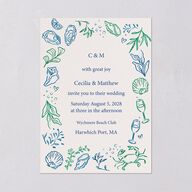 Nautical Border Wedding Invitations French Blue Signature Blank No