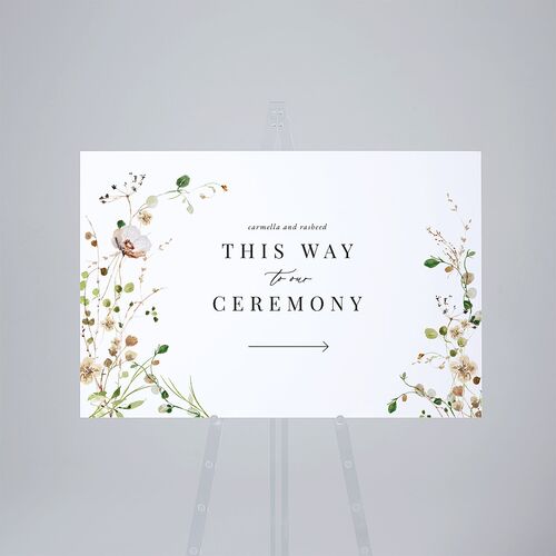Delicate Wildflower Standard Direction Sign Large Tan Standard Outdoor Corrugated L Direction
