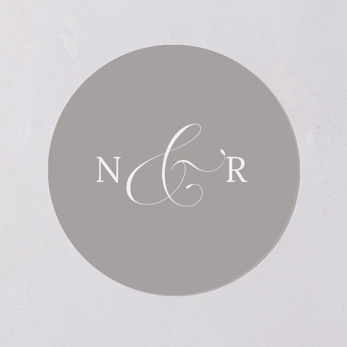 Elegant Polished Minimalist Wedding Stickers Pure White Circle