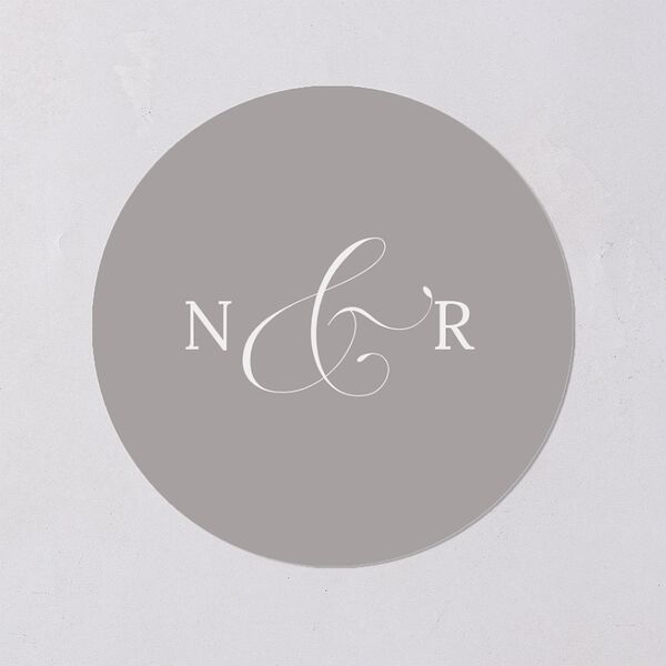 Elegant Polished Minimalist Wedding Stickers Pure White Circle
