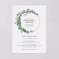 Leafy Hoops Rehearsal Dinner Invitations Eucalyptus Signature Blank Standard