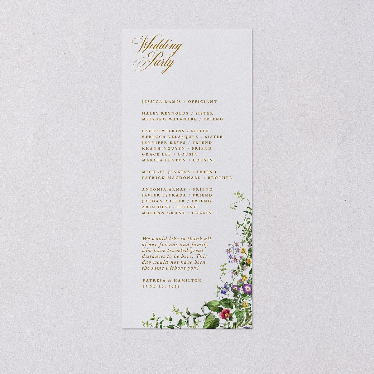 Opulent Garden Wedding Programs — view 2