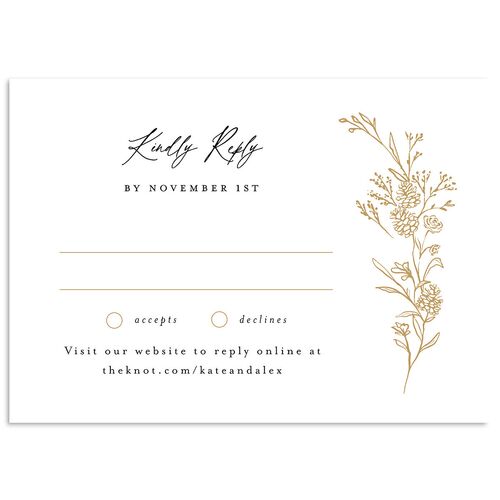 Romantic Branches Wedding Response Cards Charcoal Signature Standard