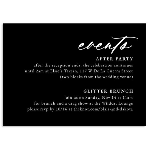 Vertical Names Itinerary Cards Licorice Signature Standard