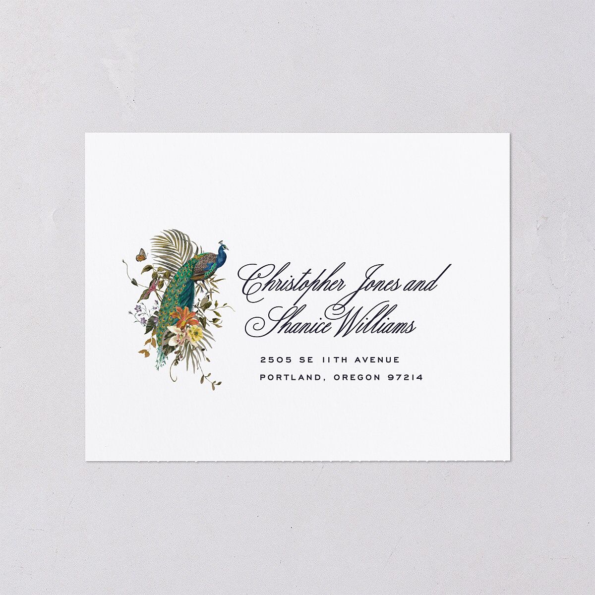 Wild About You All-in-One Wedding Invitations Dark Navy Signature Light Both Recipient and Return Addresses No