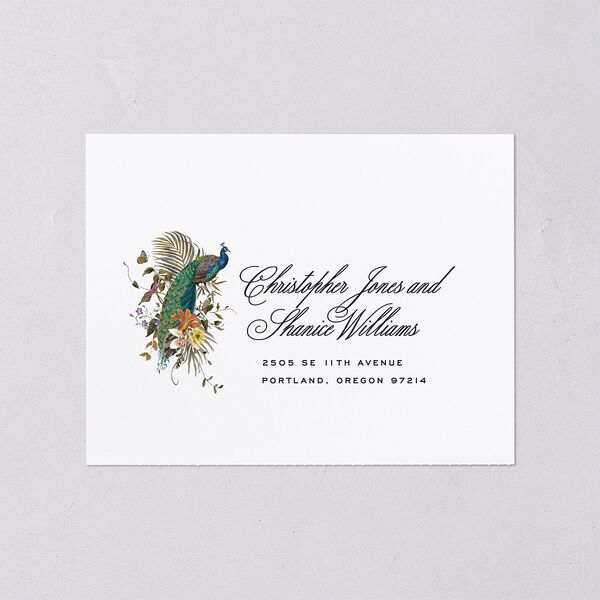 Wild About You All-in-One Wedding Invitations Dark Navy Signature Light Both Recipient and Return Addresses No