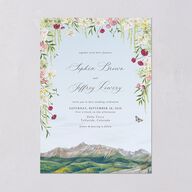 Romantic Floral Mountain Wedding Invitations Meadow Signature Blank Standard No