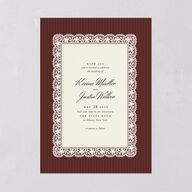 Vintage Lace Wedding Invitations Burgundy Signature Blank No Standard