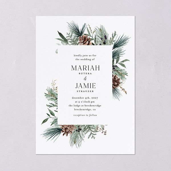 Rustic Pine Wedding Invitations Eucalyptus Signature Blank No