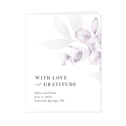 Romantic Greenery Thank You Cards Purple Haze