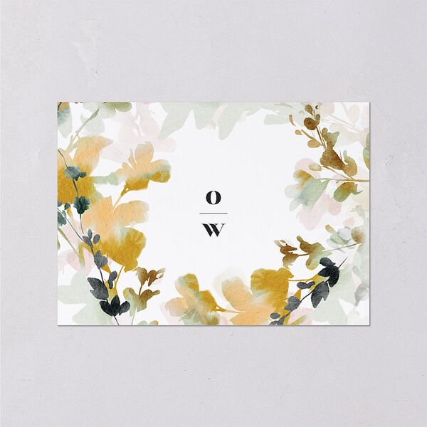 Watercolor Blooms Wedding Response Cards Solar Power Signature Standard