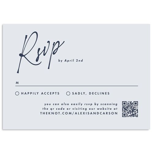 Elegant Modern Portrait Script Wedding Response Cards Ocean Signature Standard