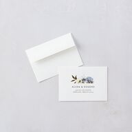 Pressed Flowers Wedding Response Cards Regency Blue Signature Standard