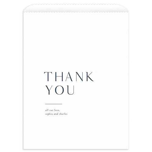 Timeless Elegance Favor Bags White Moody Blue Wax-Lined Food Safe Paper