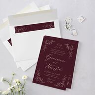 Dark Vintage Fantasy Wedding Invitations Merlot Signature Blank No Standard